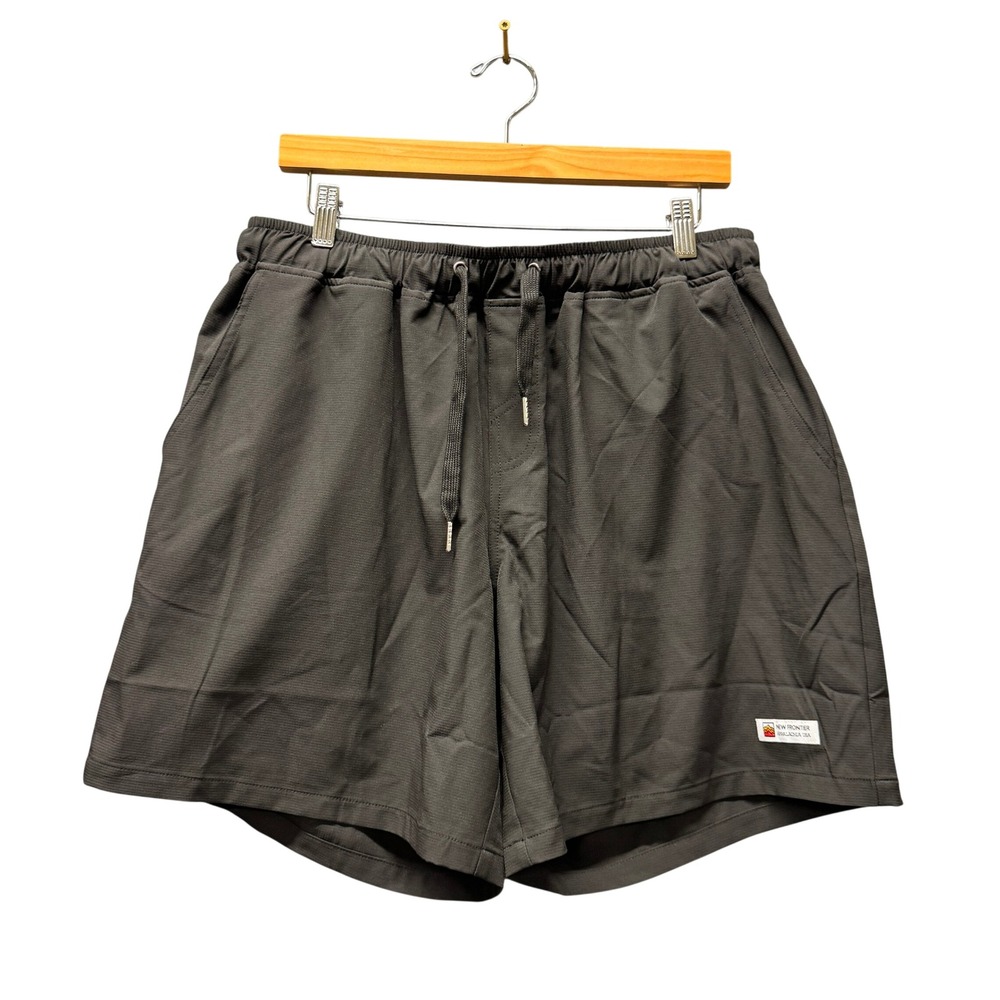 New Frontier Shorts Mens Large Journey Tech 7" Short Black Outdoor Athleisure
